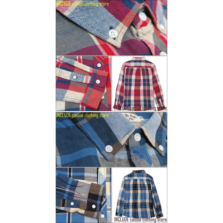 ツイルシャツ 綾織り チェックシャツ ボタンダウン 長袖シャツ メンズ |  | 04