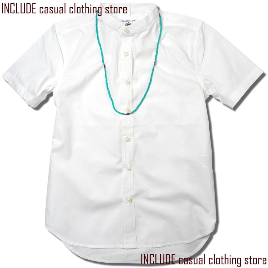 バンドカラーシャツ 半袖シャツ バンドカラー ノーカラー 無地 メンズ |  | 01