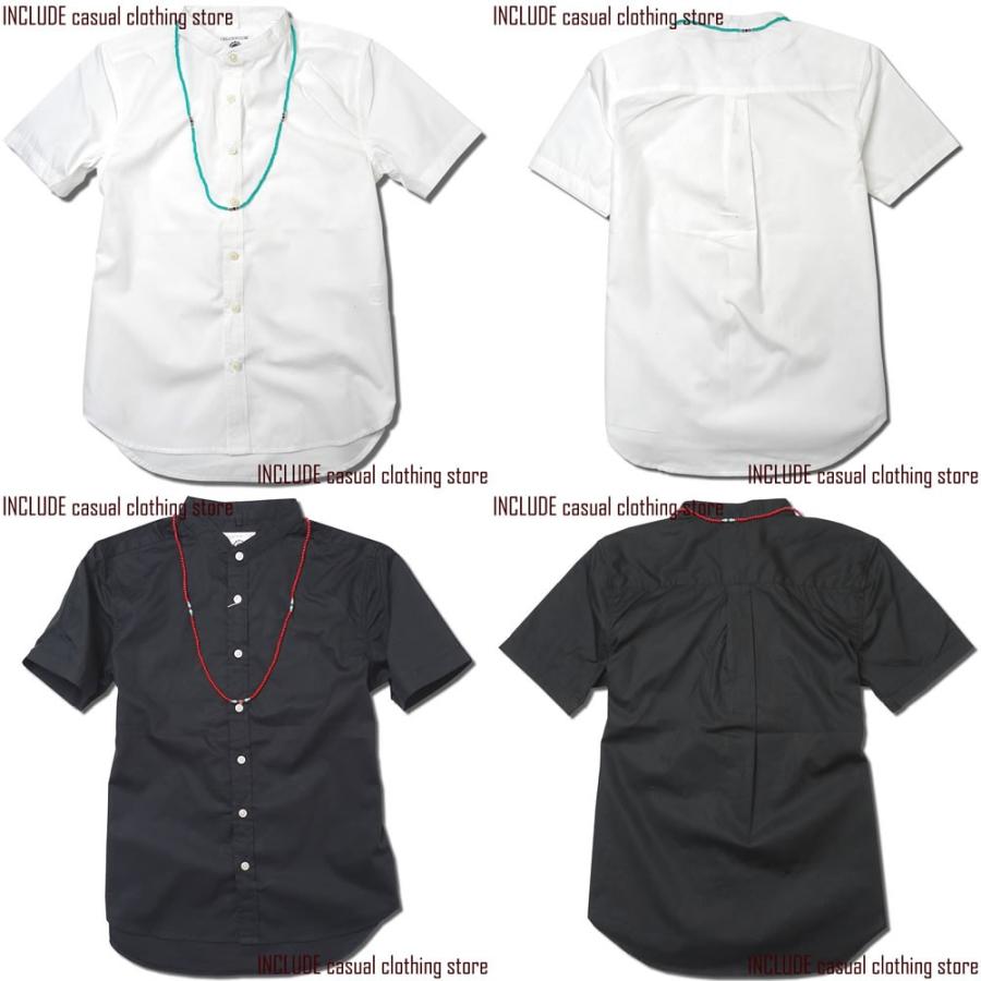 バンドカラーシャツ 半袖シャツ バンドカラー ノーカラー 無地 メンズ |  | 03