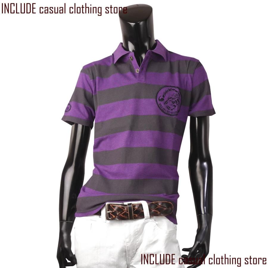 ポロシャツ 半袖ポロ ボーダー ワッペン ヴィンテージ メンズ |  | 01