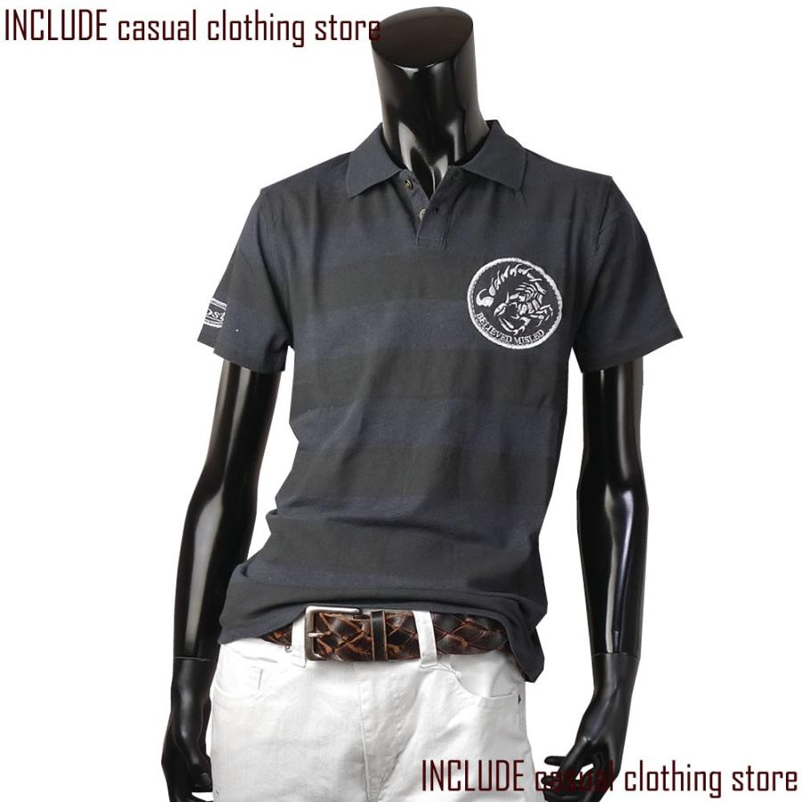 ポロシャツ 半袖ポロ ボーダー ワッペン ヴィンテージ メンズ |  | 02