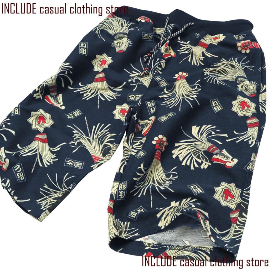 レトロ 昭和 総柄 ショートパンツ ハーフパンツ 看板 のれん 暖簾 ステッカー 火消し 消防 め組 富士 メンズ |  | 03