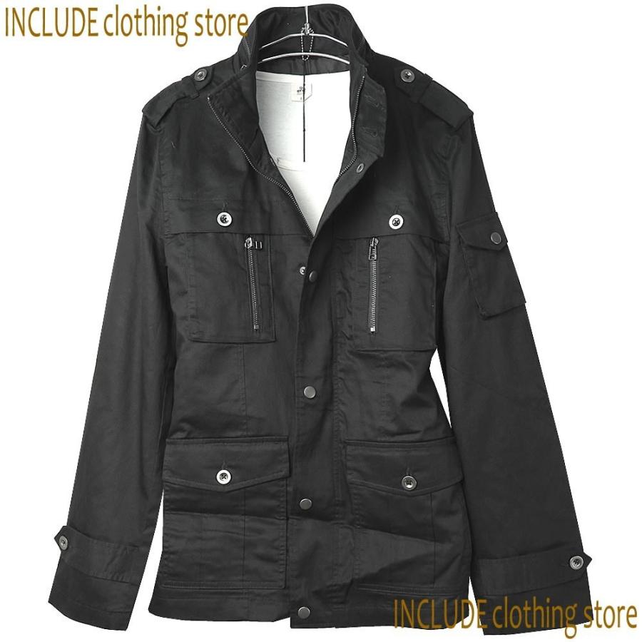 薄手ミリタリー M65 ボリュームネックジャケット フライトジャケット ミリタリージャケット メンズ M 黒 送料込 | 