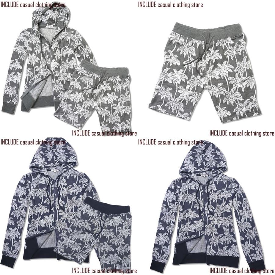 ジップパーカー ショートパンツ セットアップ ジャガード メンズ ネイビー グレー |  | 03