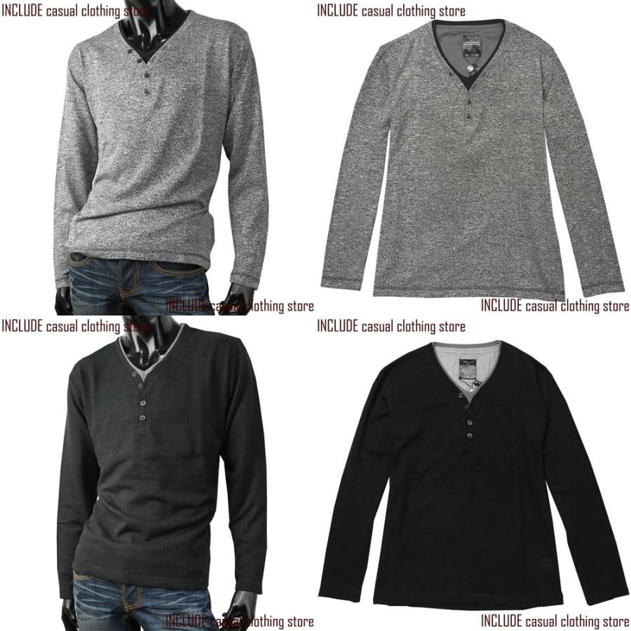 ロングTシャツ ロンＴ ニットソー Ｔシャツ Yヘンリー レイヤー メンズ BITTER M L LL(XL) |  | 03