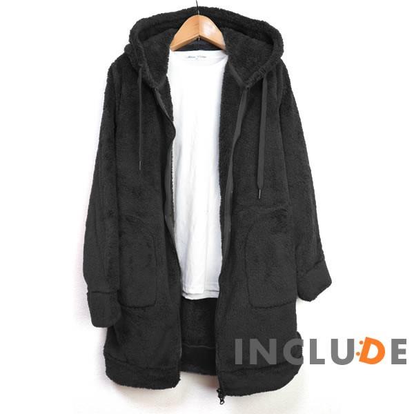 ボア フリース シェルパ フリース ロングフルジップ ボアコート シャギー あったか もこもこ パーカー ルームウェア ブラック |  | 02
