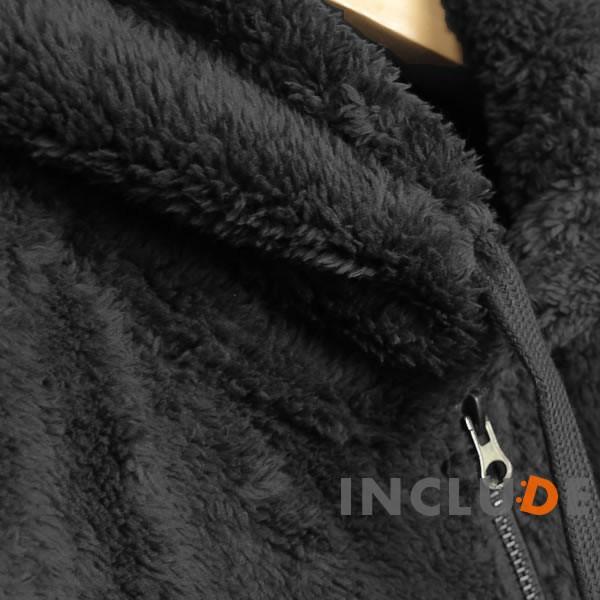 ボア フリース シェルパ フリース ロングフルジップ ボアコート シャギー あったか もこもこ パーカー ルームウェア ブラック |  | 04