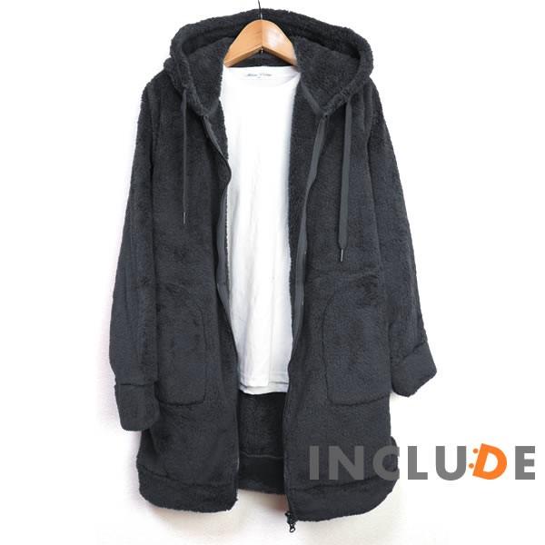 ボア フリース シェルパ フリース ロングフルジップ ボアコート シャギー あったか もこもこ パーカー ルームウェア ブラック |  | 07