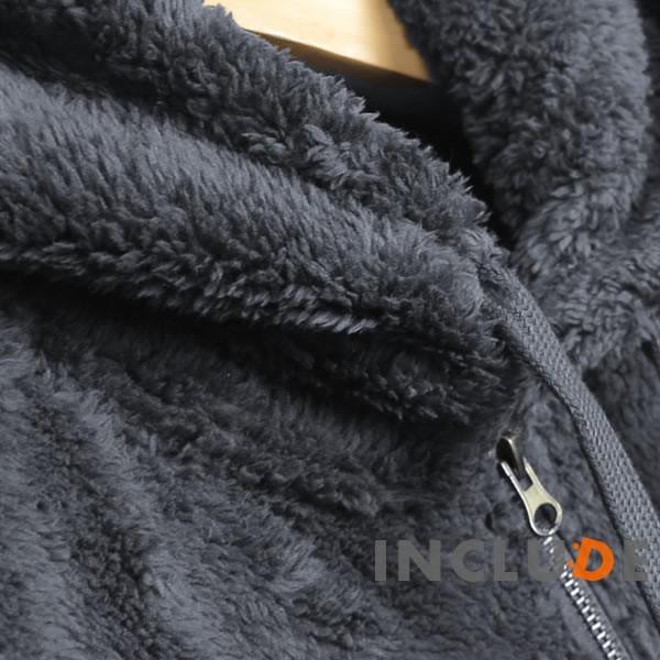 ボア フリース シェルパ フリース ロングフルジップ ボアコート シャギー あったか もこもこ パーカー ルームウェア ブラック |  | 08