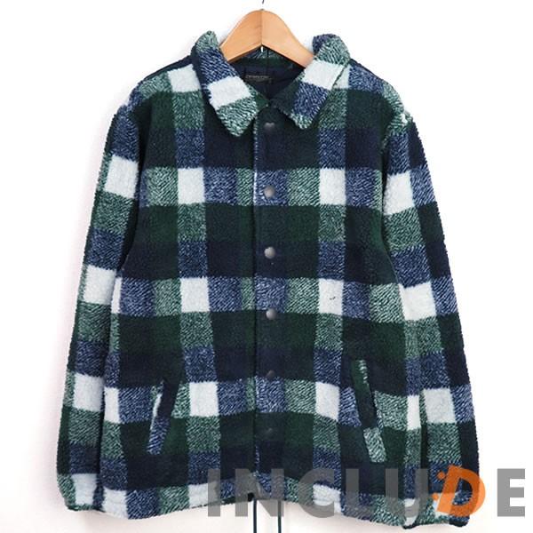 ボアジャケット チェック コーチジャケット 裏メッシュ メンズ シープボア 防寒 アウター もこもこ 厚手 カジュアル |  | 03