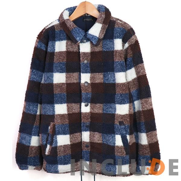 ボアジャケット チェック コーチジャケット 裏メッシュ メンズ シープボア 防寒 アウター もこもこ 厚手 カジュアル |  | 05