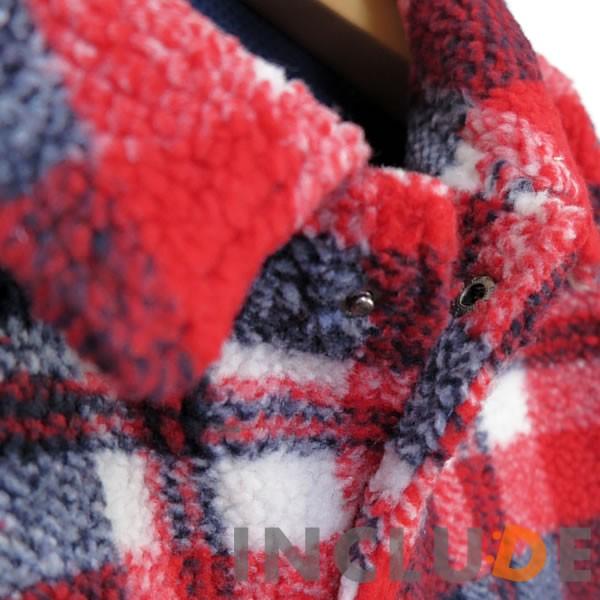 ボアジャケット チェック コーチジャケット 裏メッシュ メンズ シープボア 防寒 アウター もこもこ 厚手 カジュアル |  | 08