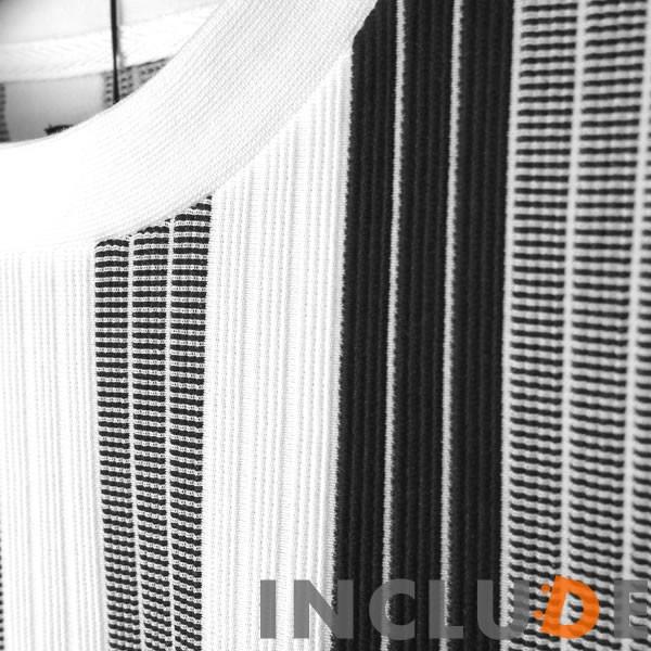 ビッグシルエット ジャカード ジャガード ストライプロンT リップル ドロップショルダー ゆるT ルーズ ロングT 織物 |  | 03