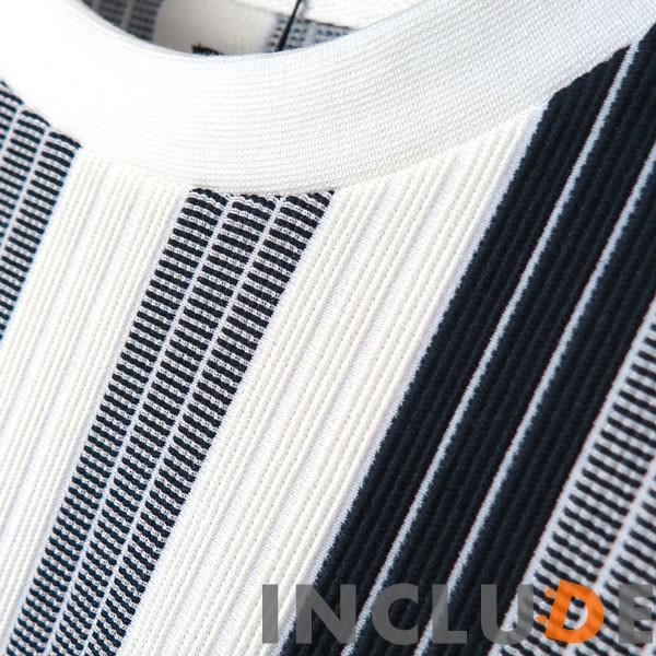 ビッグシルエット ジャカード ジャガード ストライプロンT リップル ドロップショルダー ゆるT ルーズ ロングT 織物 |  | 06