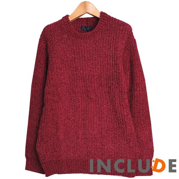 モールヤーンニット ベロアタッチ クルーネック セーター ベーシック 片畦 ニット メンズ |  | 01