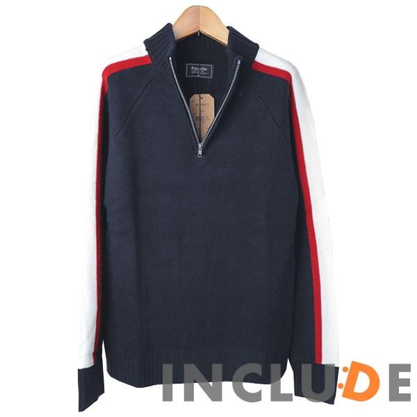 ハーフジップニット セーター カラーニット ニット ニットソー 袖ライン ラグラン スポーティー ハーフジップ 長袖 メンズ カ |  | 01