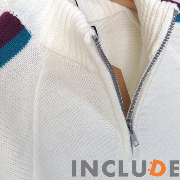 ハーフジップニット セーター カラーニット ニット ニットソー 袖ライン ラグラン スポーティー ハーフジップ 長袖 メンズ カ |  | 10