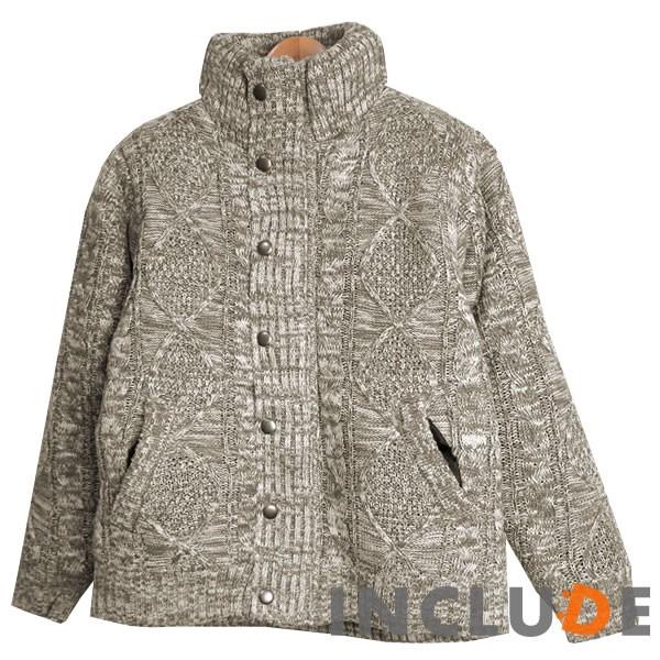 アラン柄 ニットアウター ワイドブルゾン ショート丈 ケーブルニット ブルゾン 中綿ジャケット ニットブルゾン メンズ |  | 01