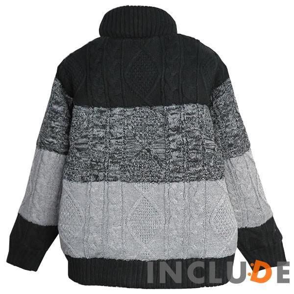 アラン柄 ニットアウター ワイドブルゾン ショート丈 ケーブルニット ブルゾン 中綿ジャケット ニットブルゾン メンズ |  | 04