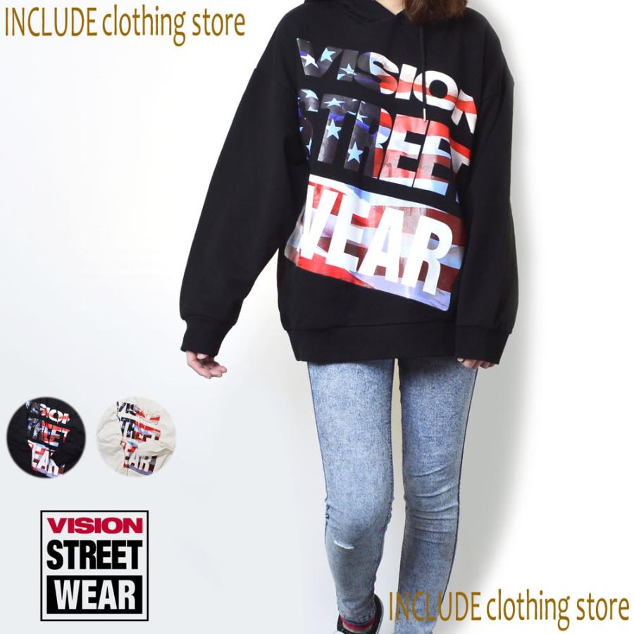 星条旗 プルパーカー ビッグシルエット スウェット アメリカ VISION STREET WEAR ドロップショルダー メンズ |  | 01
