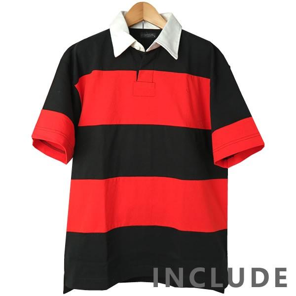 半袖ポロ ポロシャツ ワイドシルエット クレリック ラガーポロ ボーダー ビッグポロ ラガーシャツ ラグビー 白襟 スポーツウェ |  | 04