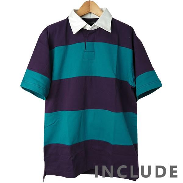 半袖ポロ ポロシャツ ワイドシルエット クレリック ラガーポロ ボーダー ビッグポロ ラガーシャツ ラグビー 白襟 スポーツウェ |  | 07