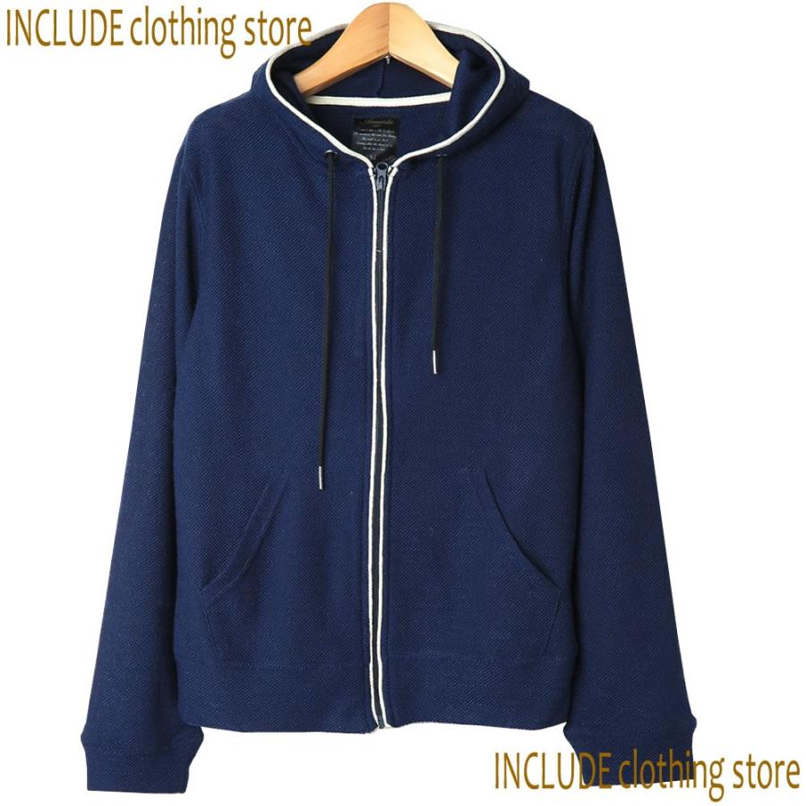 フルジップパーカー カーディガン 薄手 ライトアウター インレイ ビンテージ ナチュラル オールシーズン メンズ |  | 02