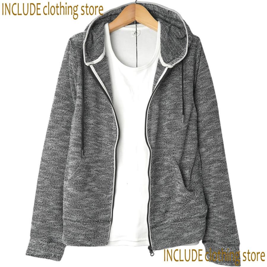 フルジップパーカー カーディガン 薄手 ライトアウター インレイ ビンテージ ナチュラル オールシーズン メンズ |  | 04