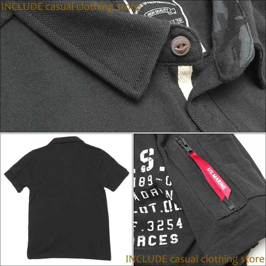 クロネコＤＭ便 送料無料 鹿の子 カノコポロ MA1 MA-1 半袖 ポロシャツ ミリタリー ロゴ 迷彩 半袖T メンズ |  | 03