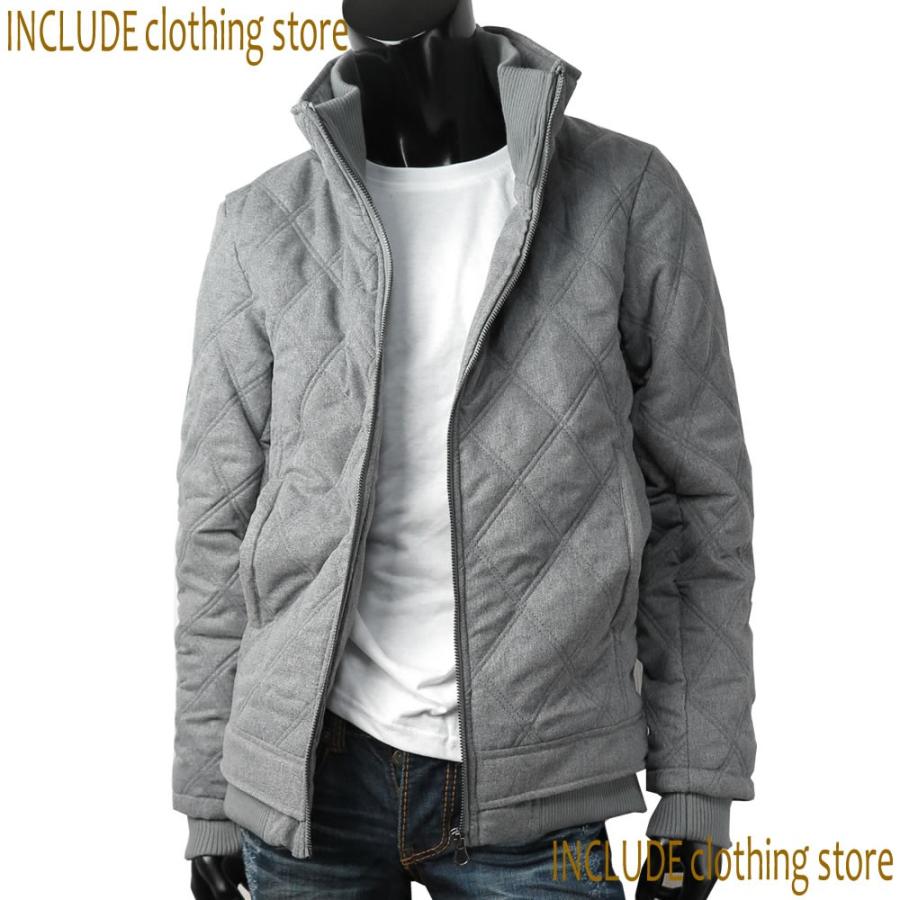 中綿ジャケット ダイヤキルト 衿リブ 中綿JKT ブルゾン メンズ |  | 01