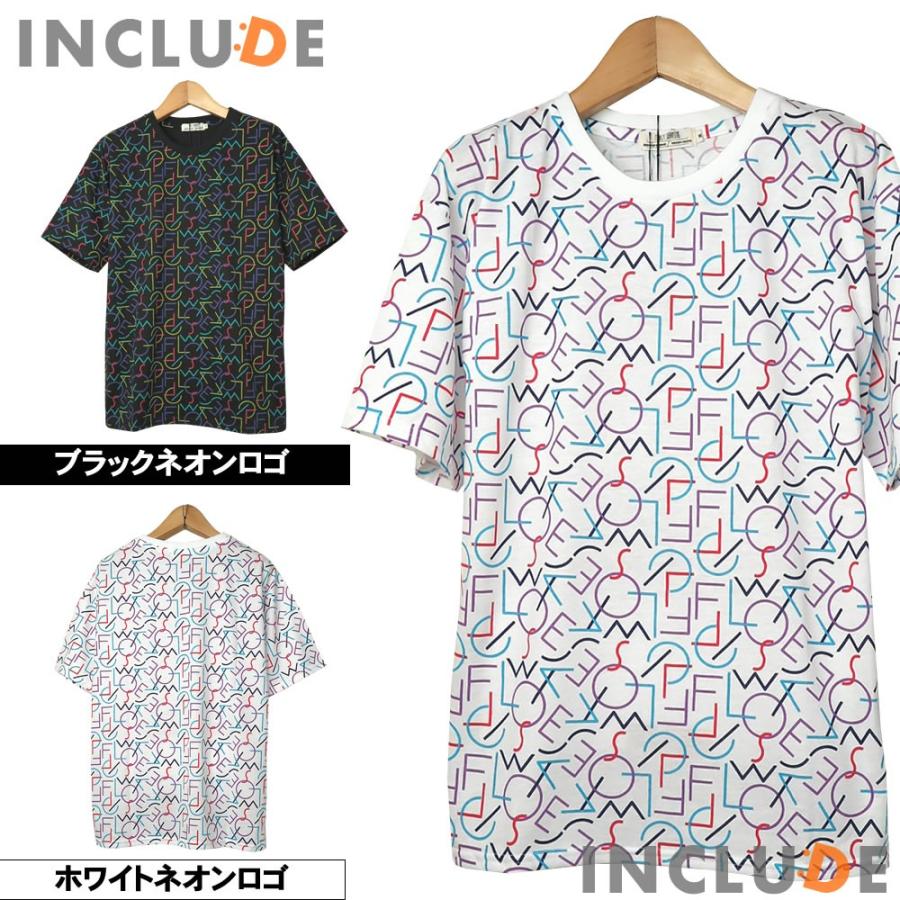 送料無料 ビッグシルエット 文字 英字 ロゴ ネオン ドロップショルダー 半袖Ｔ ストリート  総柄 メンズ | 