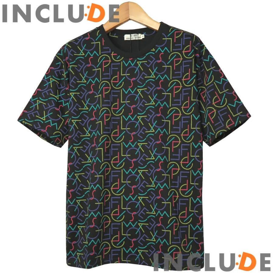 送料無料 ビッグシルエット 文字 英字 ロゴ ネオン ドロップショルダー 半袖Ｔ ストリート  総柄 メンズ |  | 04