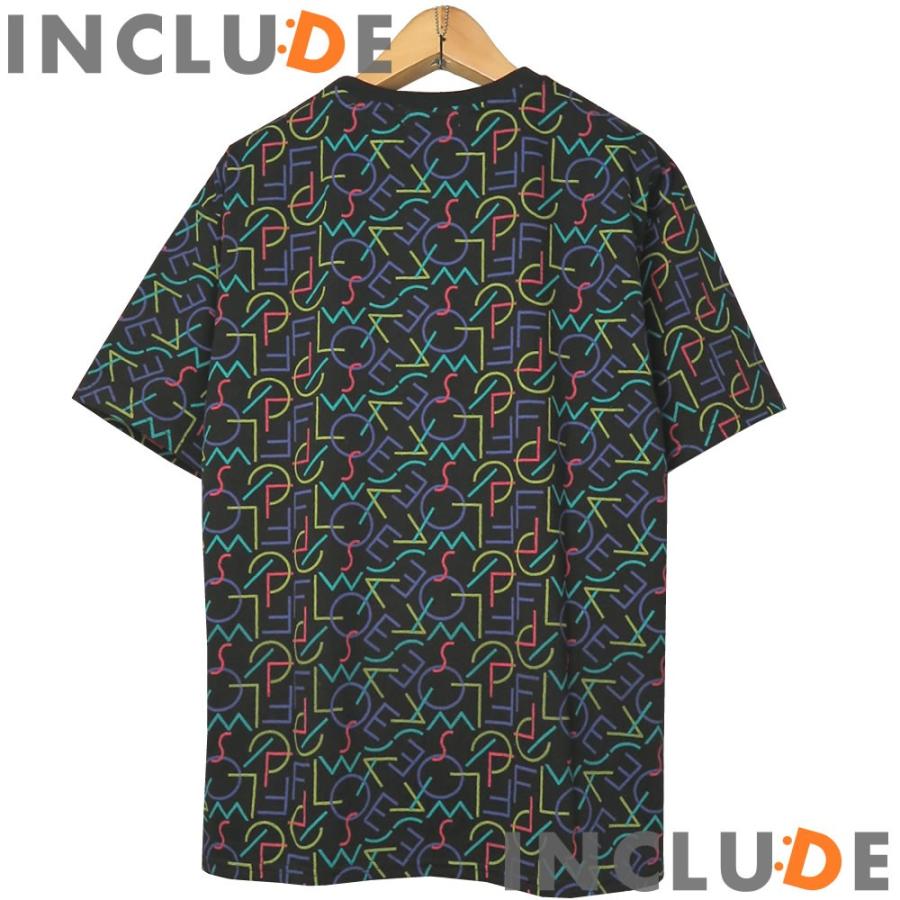 送料無料 ビッグシルエット 文字 英字 ロゴ ネオン ドロップショルダー 半袖Ｔ ストリート  総柄 メンズ |  | 05