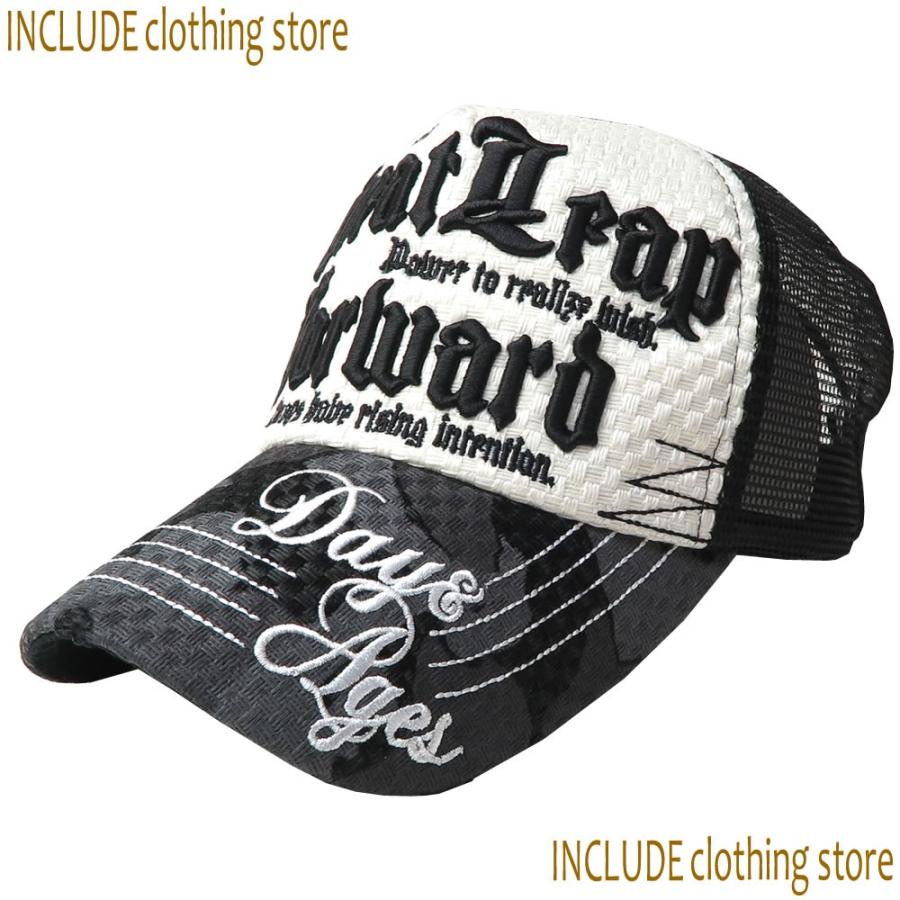 アメカジ 刺繍 パナマ織り ロゴ メッシュキャップ 迷彩 カモフラ 帽子 キャップ |  | 02