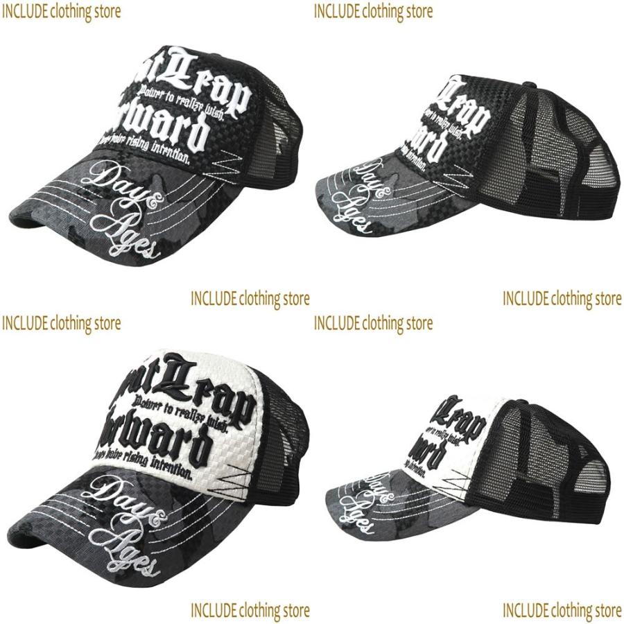 アメカジ 刺繍 パナマ織り ロゴ メッシュキャップ 迷彩 カモフラ 帽子 キャップ |  | 03