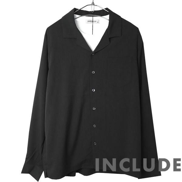 長袖シャツ 開襟シャツ 無地 オープンカラー 春秋服 ワイドシルエット ワイドシャツ メンズ |  | 05