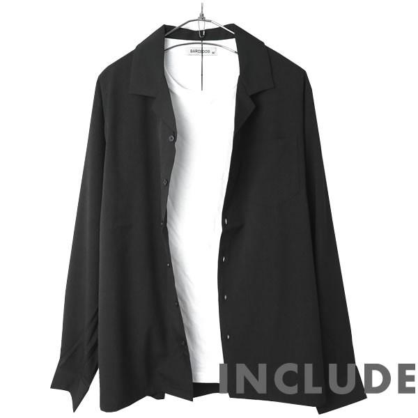 長袖シャツ 開襟シャツ 無地 オープンカラー 春秋服 ワイドシルエット ワイドシャツ メンズ |  | 14