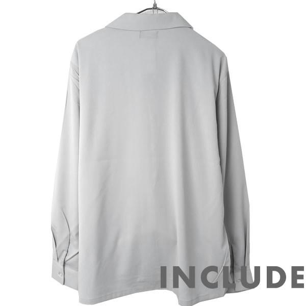 長袖シャツ 開襟シャツ 無地 オープンカラー 春秋服 ワイドシルエット ワイドシャツ メンズ |  | 09