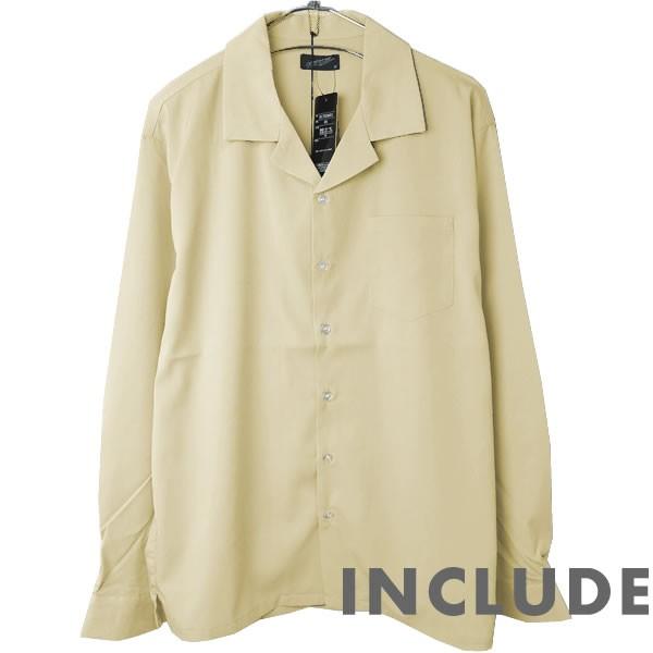 長袖シャツ 開襟シャツ 無地 オープンカラー 春秋服 ワイドシルエット ワイドシャツ メンズ |  | 08