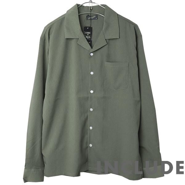 長袖シャツ 開襟シャツ 無地 オープンカラー 春秋服 ワイドシルエット ワイドシャツ メンズ |  | 10