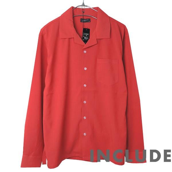 長袖シャツ 開襟シャツ 無地 オープンカラー 春秋服 ワイドシルエット ワイドシャツ メンズ |  | 12