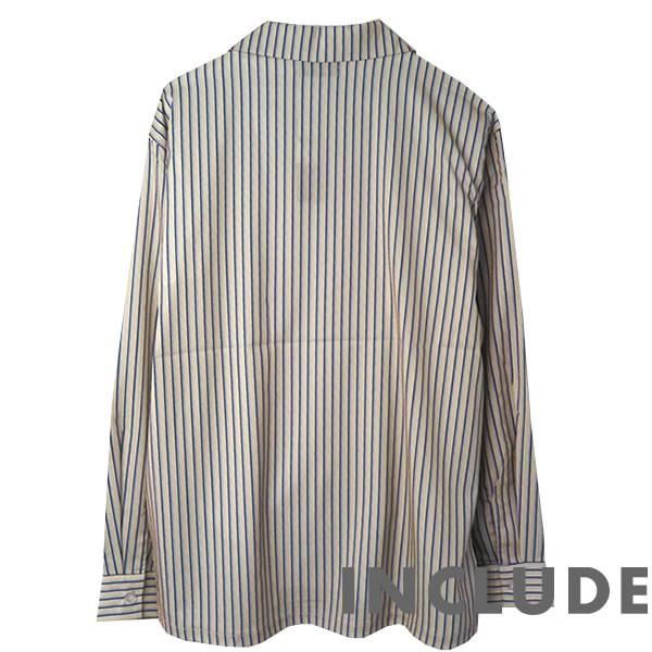 長袖シャツ 開襟シャツ ストライプ マルチストライプ オープンカラー 春秋服 ワイドシルエット ワイドシャツ メンズ |  | 06