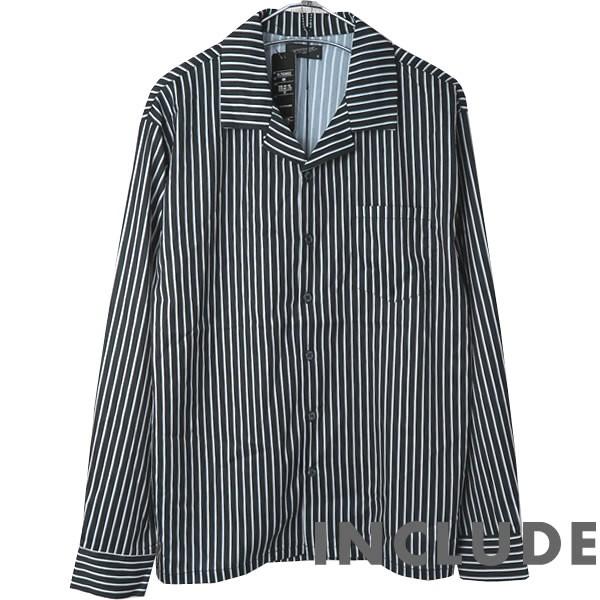 長袖シャツ 開襟シャツ ストライプ マルチストライプ オープンカラー 春秋服 ワイドシルエット ワイドシャツ メンズ |  | 12