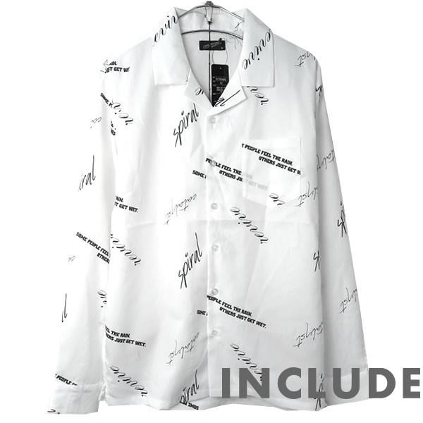 長袖シャツ 開襟シャツ ストライプ ロゴ 英語 文字 モノトーン 総柄 クラック ペンキ オープンカラー 春秋服 ワイドシルエッ |  | 12