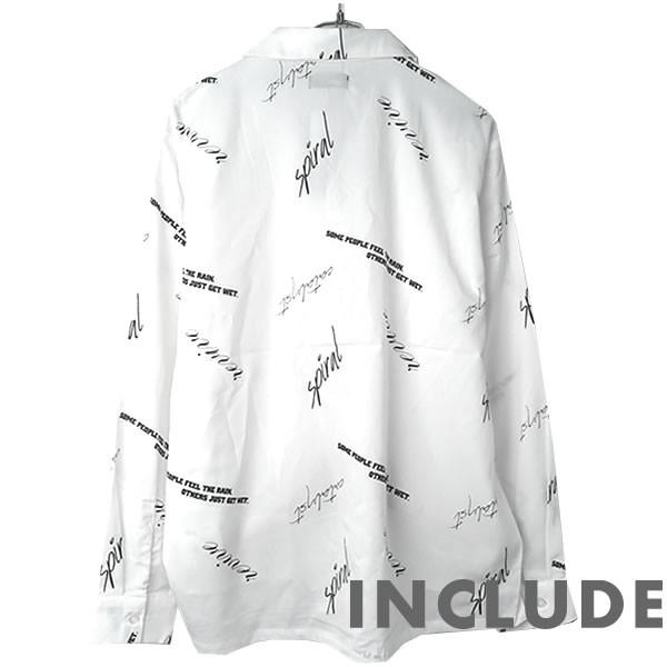 長袖シャツ 開襟シャツ ストライプ ロゴ 英語 文字 モノトーン 総柄 クラック ペンキ オープンカラー 春秋服 ワイドシルエッ |  | 13