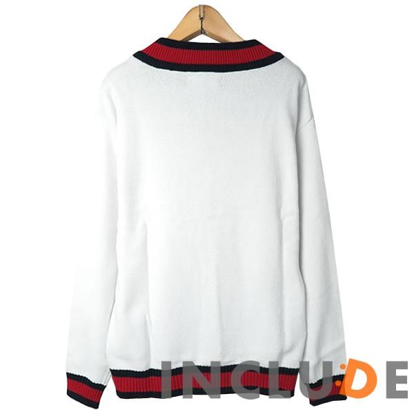 Ｖネックニット セーター カラーニット ニット チルデンニット ニットソー ビッグ ワイド インナー 長袖 メンズ カジュアル |  | 02