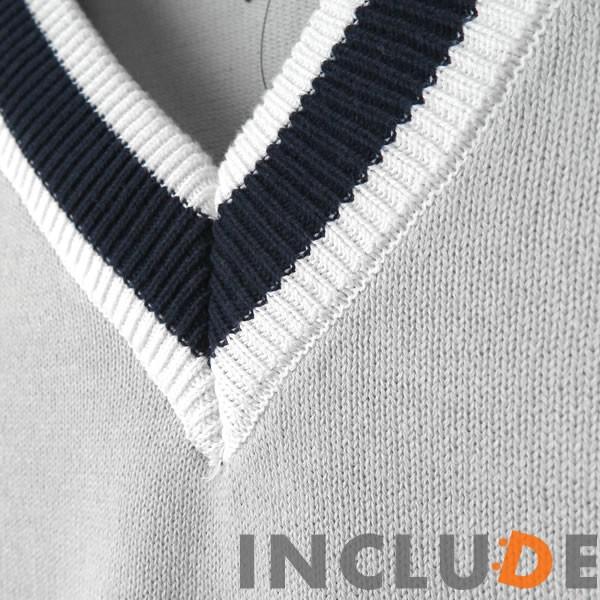 Ｖネックニット セーター カラーニット ニット チルデンニット ニットソー ビッグ ワイド インナー 長袖 メンズ カジュアル |  | 09