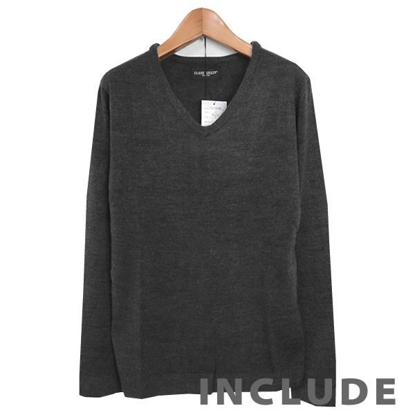 6カラー 定番 カシミアタッチ リブ Vネック ニット セーター メンズ 伸縮 白 黒 チャコール ネイビー オフホワイト ワイ |  | 09