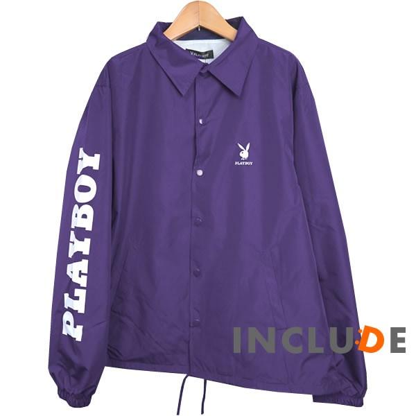 コーチジャケット PLAYBOY ワンポイントバニー 袖ロゴ スケボー プレイボーイ 長袖 無地 コーチ ジャケット アクティブ |  | 08