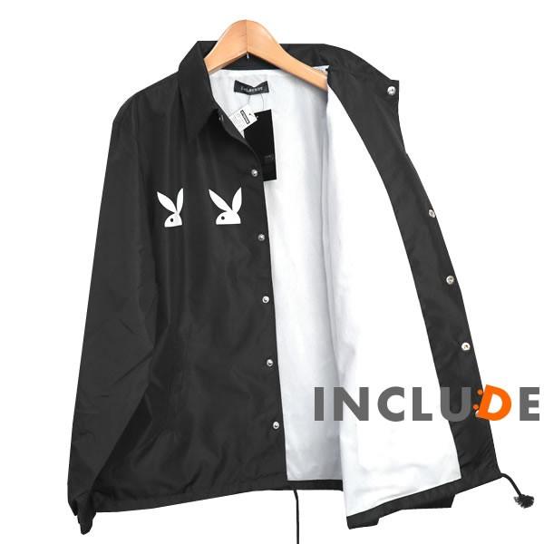 コーチジャケット PLAYBOY パネルバニー 写真 ガール ビキニ フォト プレイボーイ 長袖 無地 コーチ ジャケット アク |  | 08